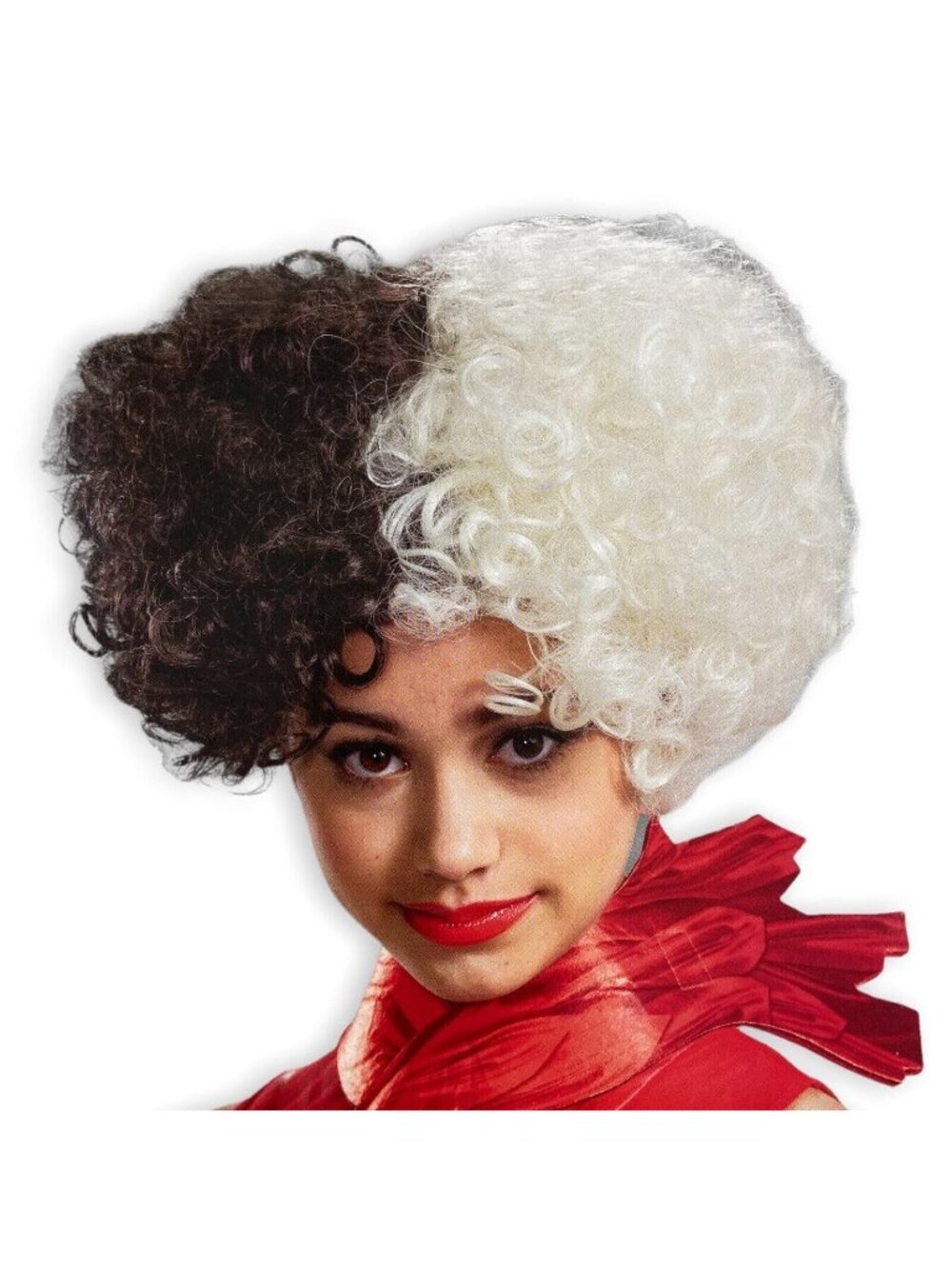Disney Store Cruella Deville Wig Halloween Costume Curly Hair 101 Dalmatians